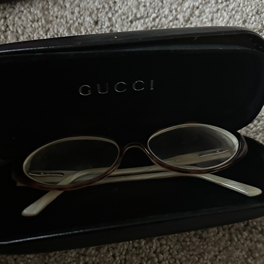 Gucci Women's Glasses in Brown and Cream